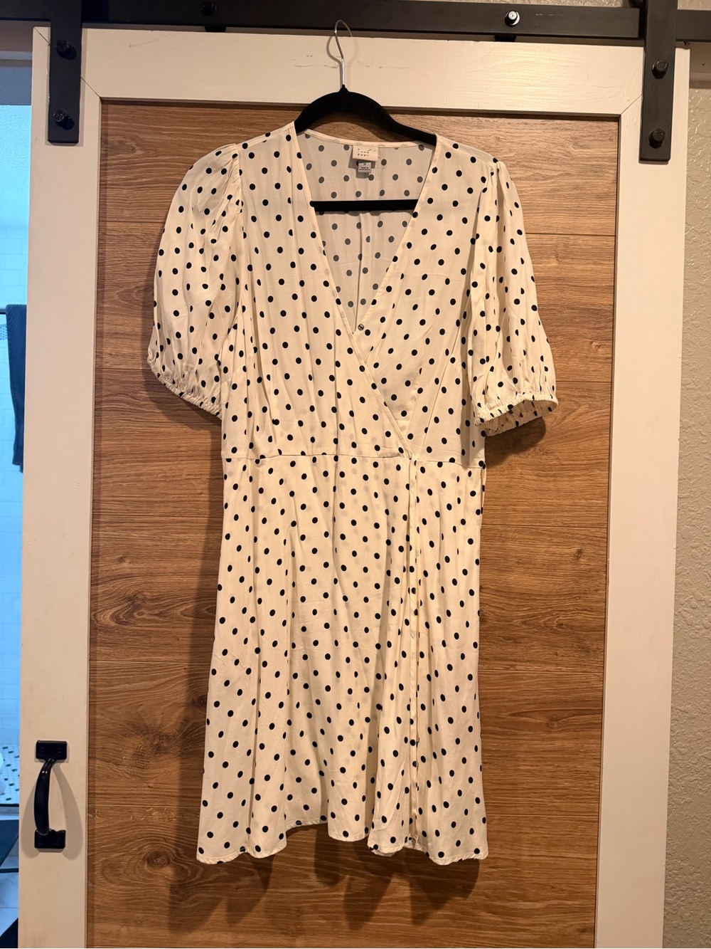 a new day White Mini Dress with Black Polka Dots